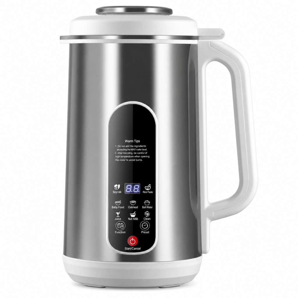 Multi-Functional 304 Stainless Steel Soy Milk Maker and High- Blender Large Capacity Filter-Free Household Food Processor with Smart Timer