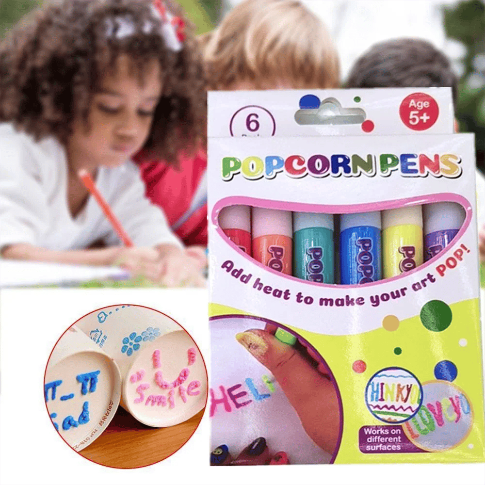 ⏳Time-Limited Special⏰Magic Pen – Draw 3D with one stroke!🎄 DIY Bubble Popcorn Drawing Pens