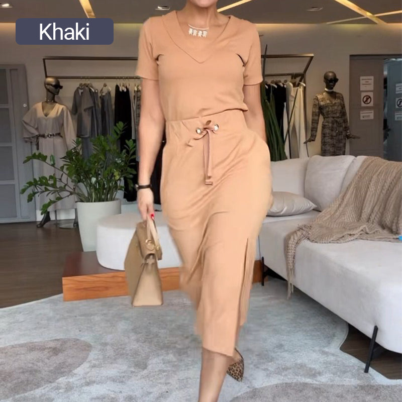 ⏳Limited Time 49% Off🔥Women's V-Neck Top and Skirt Set