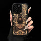 📢📢50 % OFF !!⏰Black Cat & Gold Pattern Phone Cover with Strap