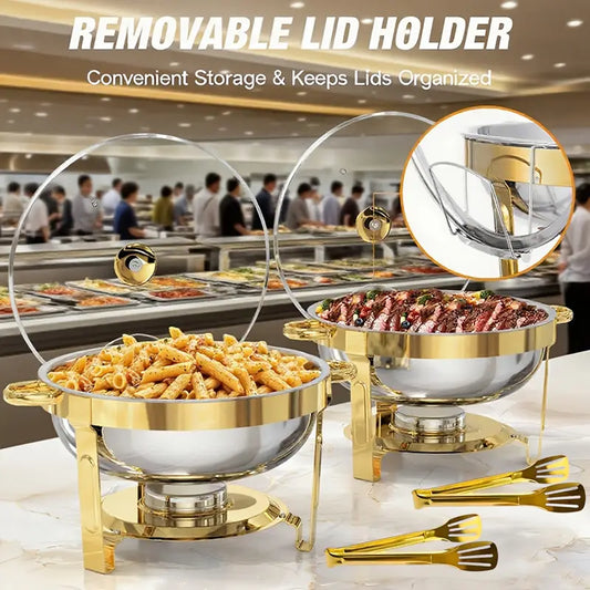 🔥 69% OFF NOW! 🎄 Stainless Steel Chafing Dish Buffet Set - Even Heat & Durable, Perfect for Holiday Gatherings and Parties ✨