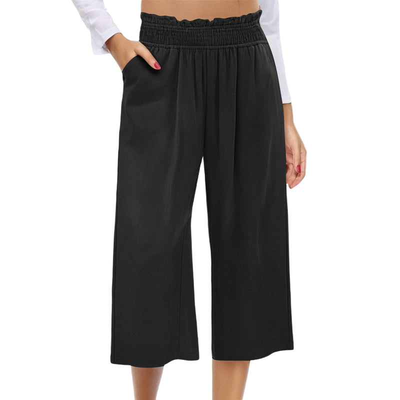 ⏳Limited-time 50% off⏰Women's Wide Leg Smock Waist Capri Pants👖💫