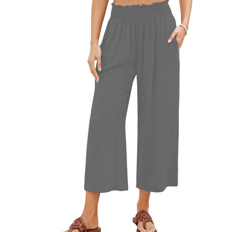 ⏳Limited-time 50% off⏰Women's Wide Leg Smock Waist Capri Pants👖💫