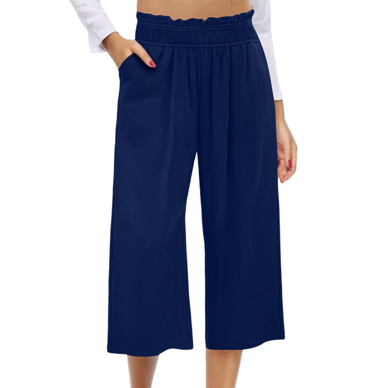 ⏳Limited-time 50% off⏰Women's Wide Leg Smock Waist Capri Pants👖💫