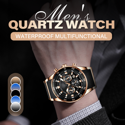 ⌚50% OFF NOW! ✨ Men's Waterproof Multifunctional Quartz Watch – Chronograph Design, Luminous Hands & Stainless Steel 🌊