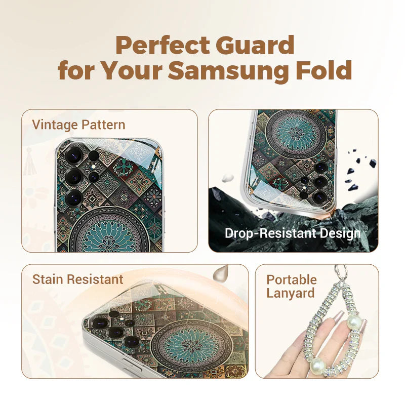Colorful Blue Lotus Flower Totem Case Cover for Samsung S Series - Get a FREE Exquisite Diamond Bracelet!🔥