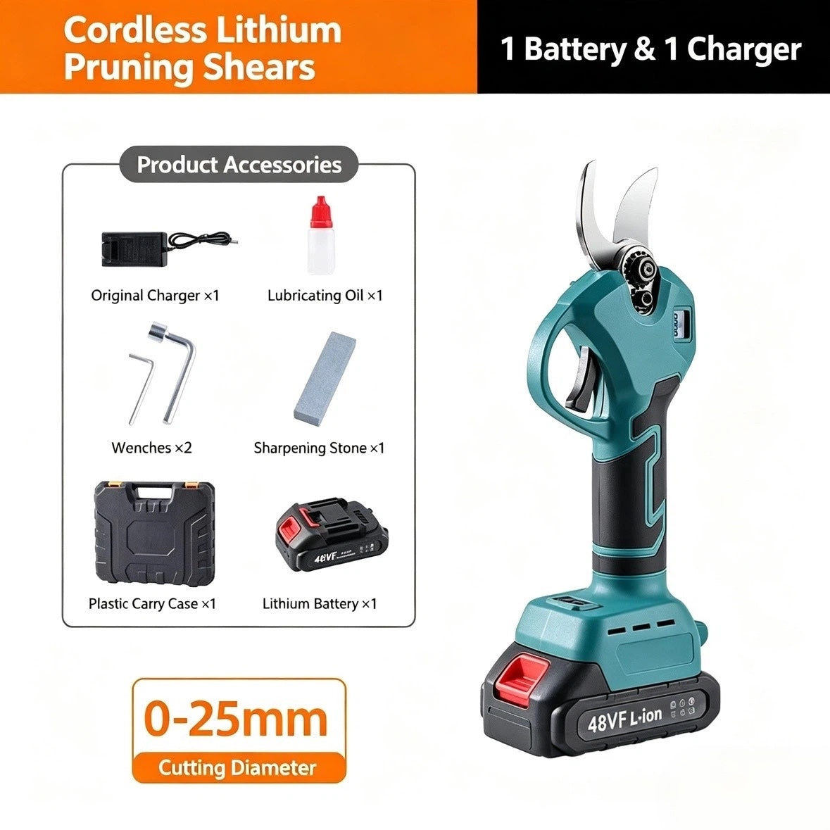 🔥 50% OFF! ✨ ELECTRIC PRUNING SHEARS - Cordless & 10mm Cutting Capacity, 2-Hour Fast Charge, Ergonomic Design for Garden and Orchard 🌿🔋