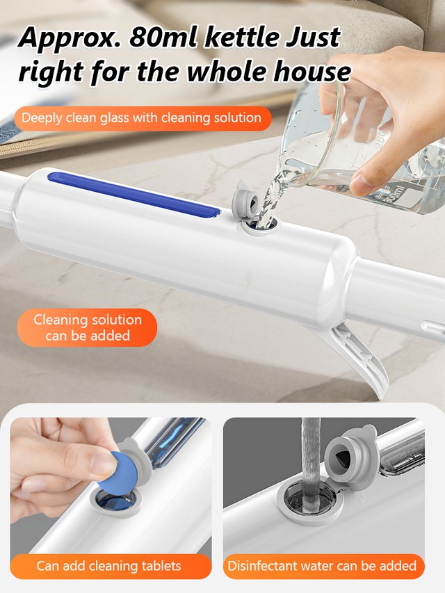 Extended Spraying Double-Sided Glass Cleaner Squeegee