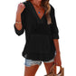 ⏰Limited Time Sale-50% OFF🏖️Women's Oversized Hooded Beach Cover Up - Long Sleeve V-Neck Pocket Shirt