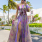 🎉🛍️Hot Promotion 50% OFF💃 Multicolor Asymmetric Party Dress With Flower Details