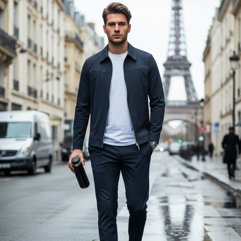 ✈️Free Shipping✈️Men’s Casual Solid Color 2-Piece Set – Jacket & Pants