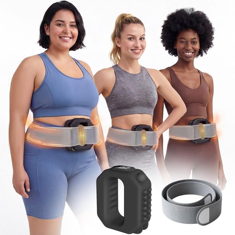 ✨3‑in‑1 Vibrating Fascia Ring Massager – Adjustable Waist Strap Portable Muscle Relief Massager for Back, Hip & Body Tension Release