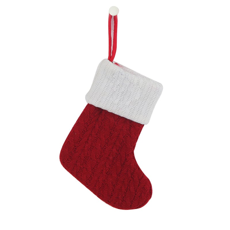 🔥Hot Sale🔥Cozy Knit Socks, Embroidered Candy Gift Bag, Letter Christmas Stocking