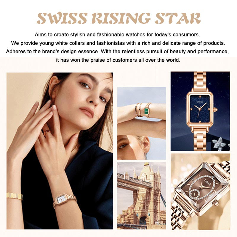 💎Fashion Square Ladies Rose Gold Diamond Watch