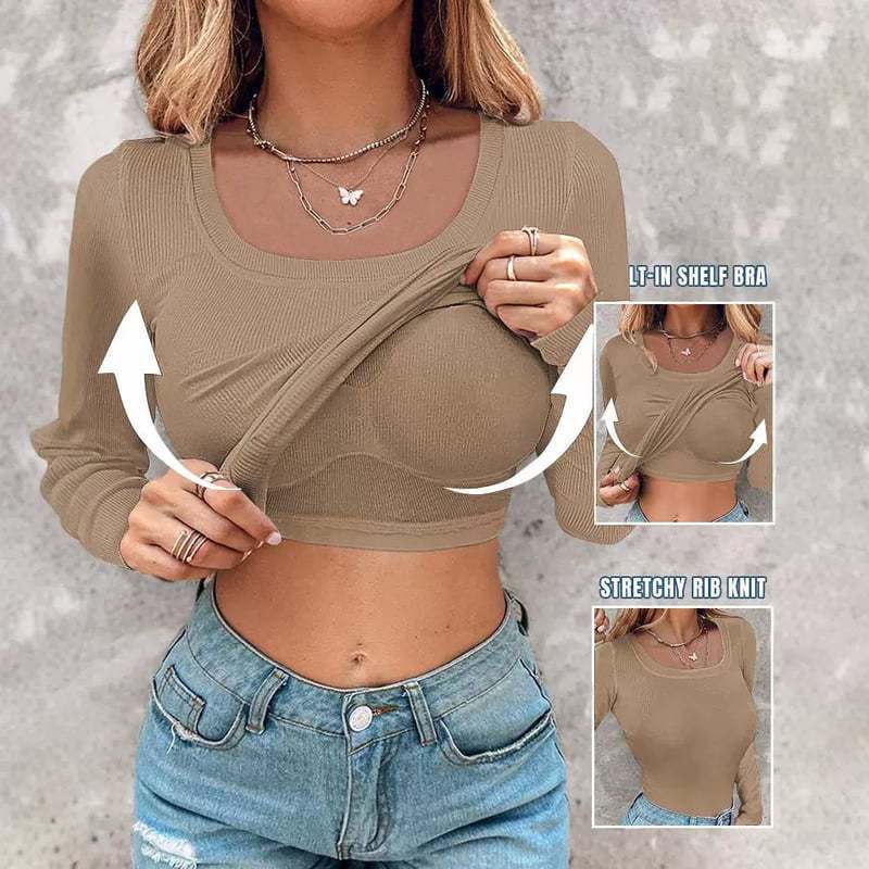 🔥 Promotion - 50% off✨ Women's ribbed knit tank top with shelf bra