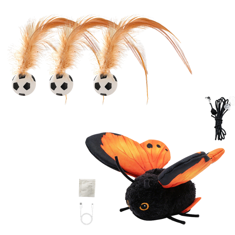 ⏳Limited-time 50% off⏰Motion Activated Smart Flapping Butterfly Interactive Cat Toy🦋😺