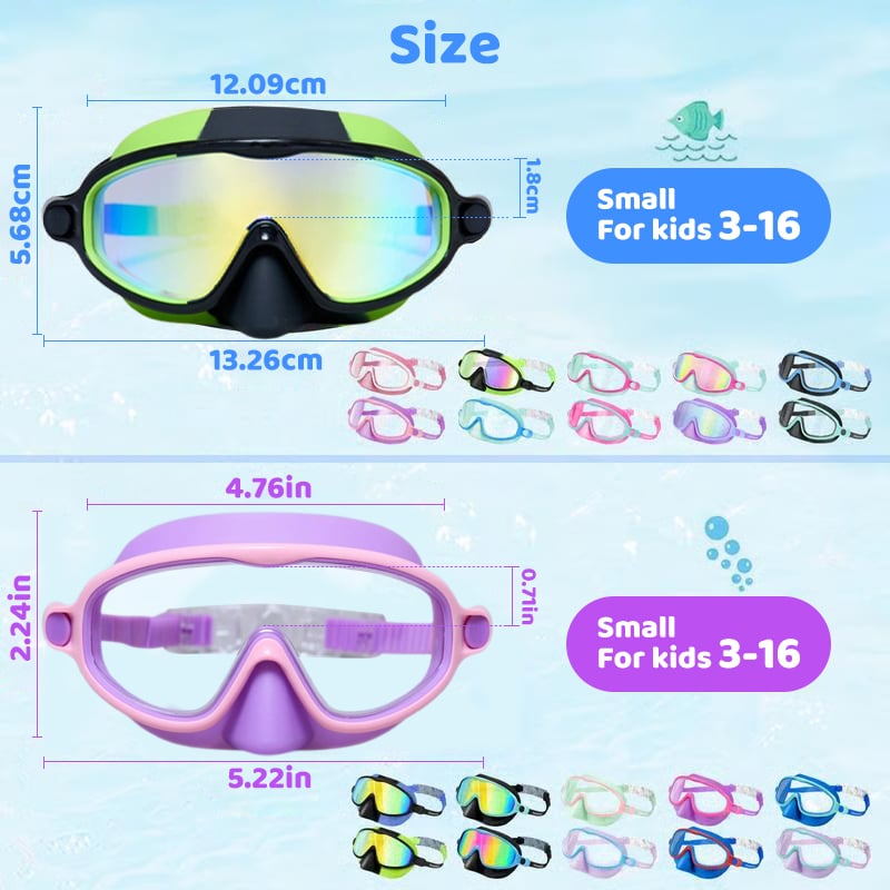 🥳2026 HOT SALE🥳 50% OFF! 🔥🏆#1 Bestselling🏊‍♀️HD children's large frame waterproof and anti-fog swimming goggles