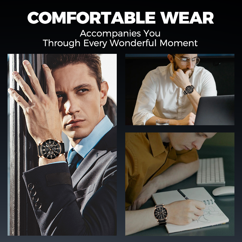 Men's Waterproof Multifunctional Quartz Watch