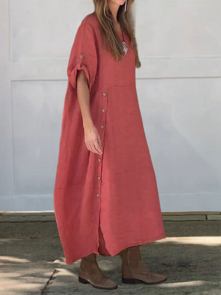 🔥Last Day Sale 49%🔥Women's Linen Cotton Dress