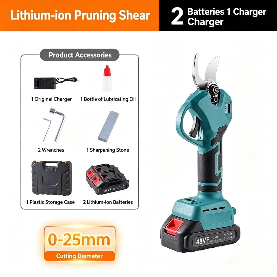 🔥 50% OFF! ✨ ELECTRIC PRUNING SHEARS - Cordless & 10mm Cutting Capacity, 2-Hour Fast Charge, Ergonomic Design for Garden and Orchard 🌿🔋