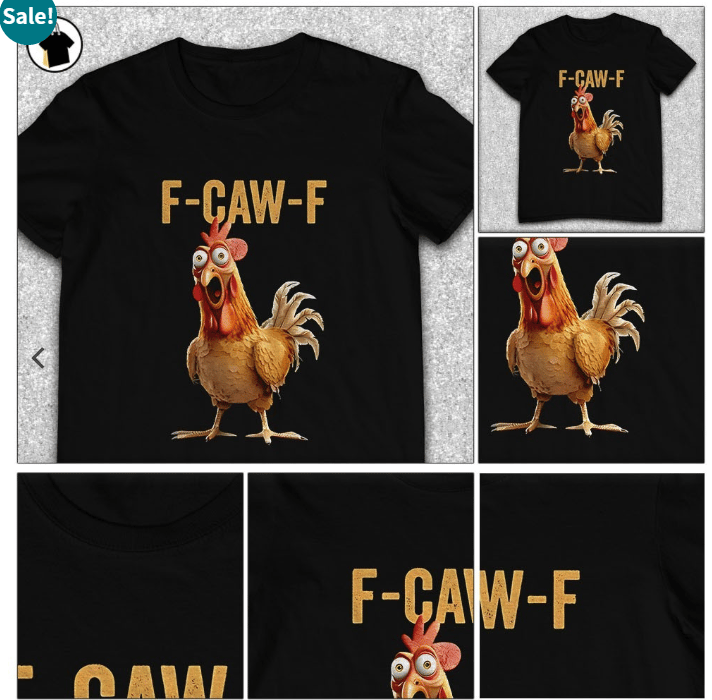 🔥LAST DAY SALE 50% OFF!!🐓F-Caw-F😍Humorous Chicken Pattern T-Shirt🖤