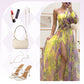 🎉🛍️Hot Promotion 50% OFF💃 Multicolor Asymmetric Party Dress With Flower Details