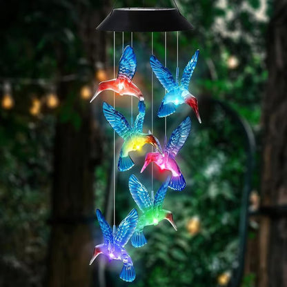 🦋 Enhance Your Garden✨Creative Bird Design Solar Wind Chimes
