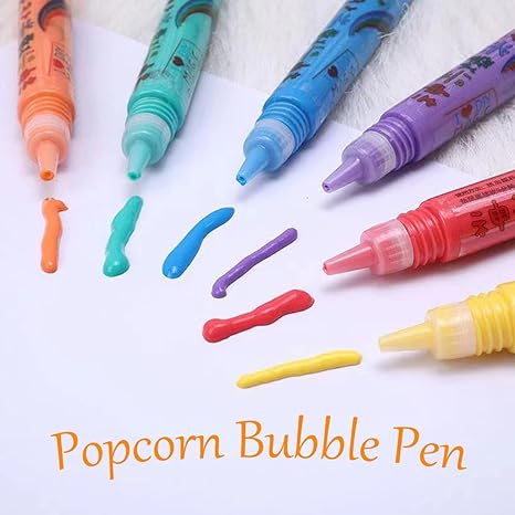 ⏳Time-Limited Special⏰Magic Pen – Draw 3D with one stroke!🎄 DIY Bubble Popcorn Drawing Pens