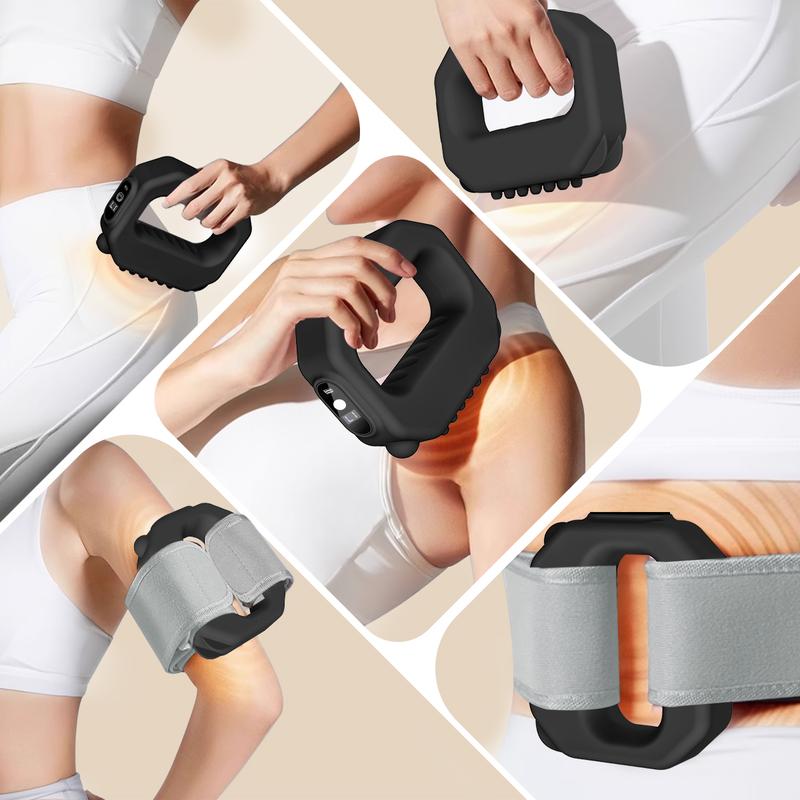 ✨3‑in‑1 Vibrating Fascia Ring Massager – Adjustable Waist Strap Portable Muscle Relief Massager for Back, Hip & Body Tension Release