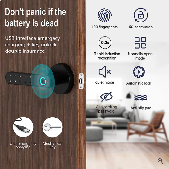 📢📢50% OFF !! ⏰Intelligent door lock with fingerprint
