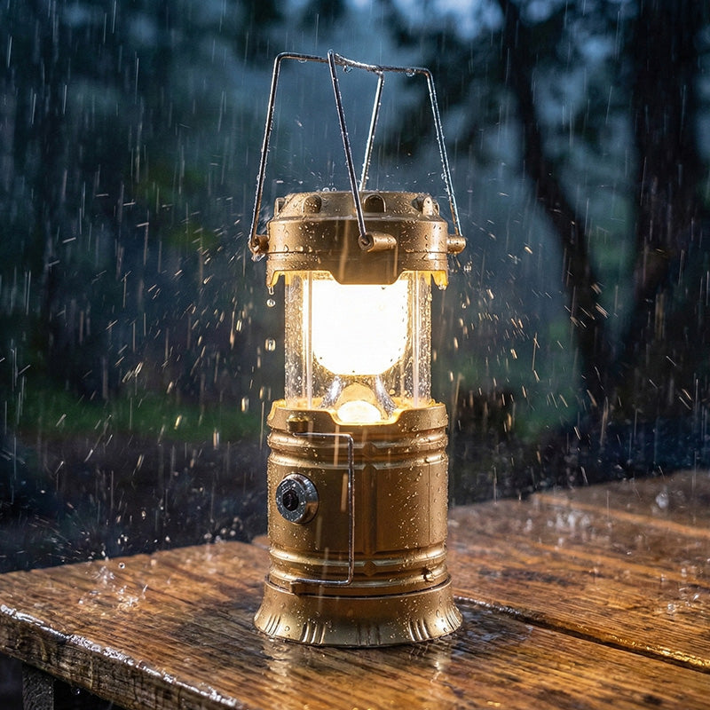 ⛺️Solar Camping Lantern- Rechargeable LED Lights, Magnetic Base & Foldable Hanging Hook- Collapsible Lamp Battery Powered Perfect for Power Outages, Hiking, Emergencies