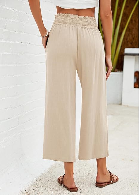 ⏳Limited-time 50% off⏰Women's Wide Leg Smock Waist Capri Pants👖💫