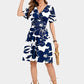💃Summer Hot Sale 50% OFF🌈Women's Ruffle Sleeve Sexy Sundress Floral V Neck Short Wrap Dress with Pockets