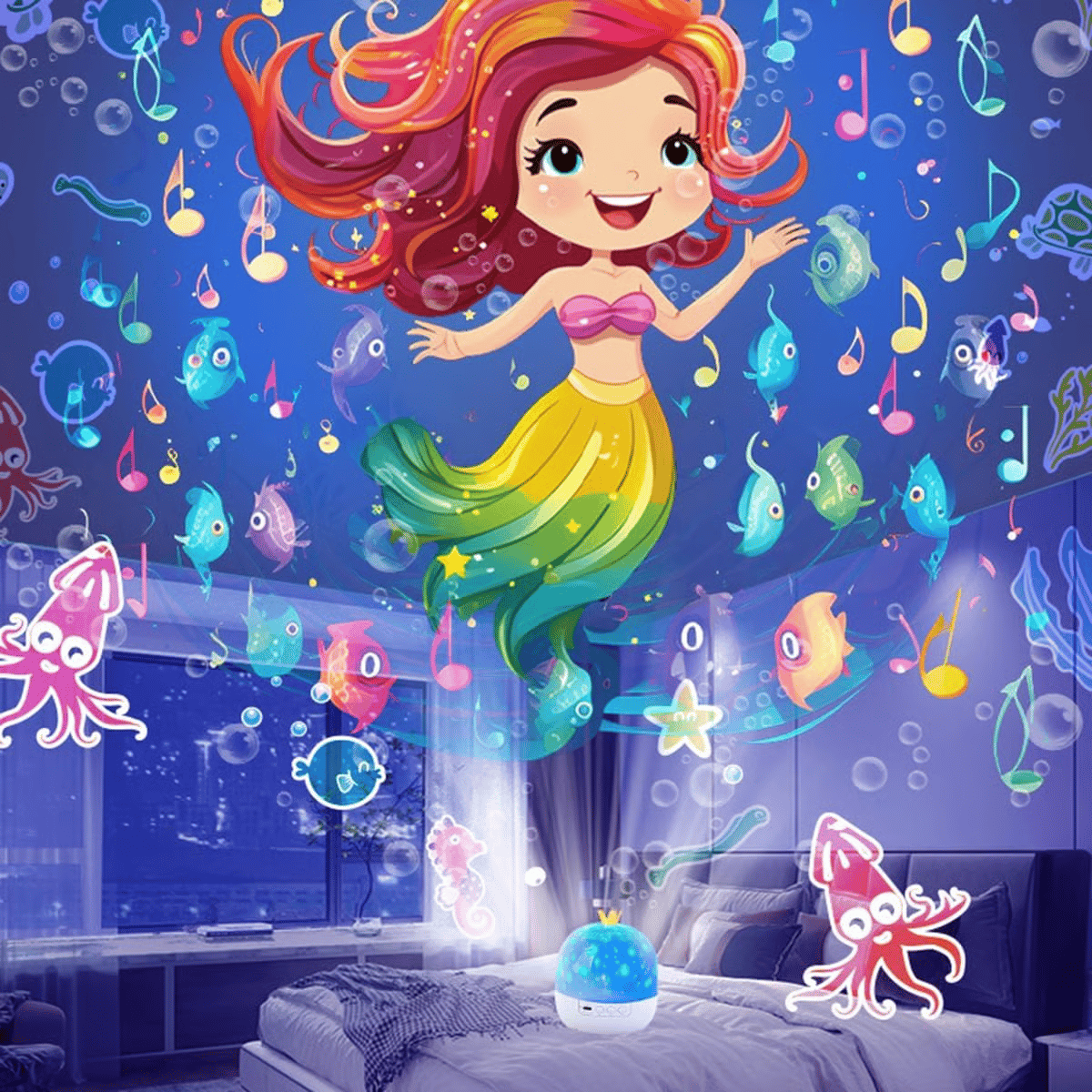 🎃👻LAST DAY PROMOTION - 50%OFF💜Projector Night Light for Kids 15 Sets of Films🔋Type-C Charging