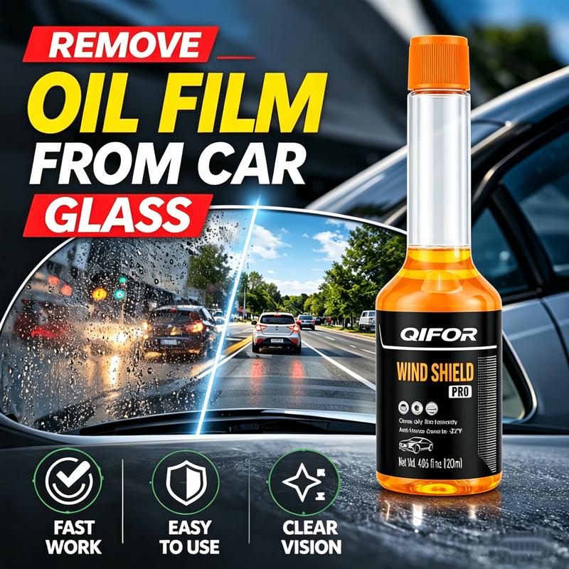 Glass Cleaner Powerful Stain Remover, Oil Film Remover, Insect Glue Remover, Anti-Freeze, Hydrophobic Glass Cleaner for Cars