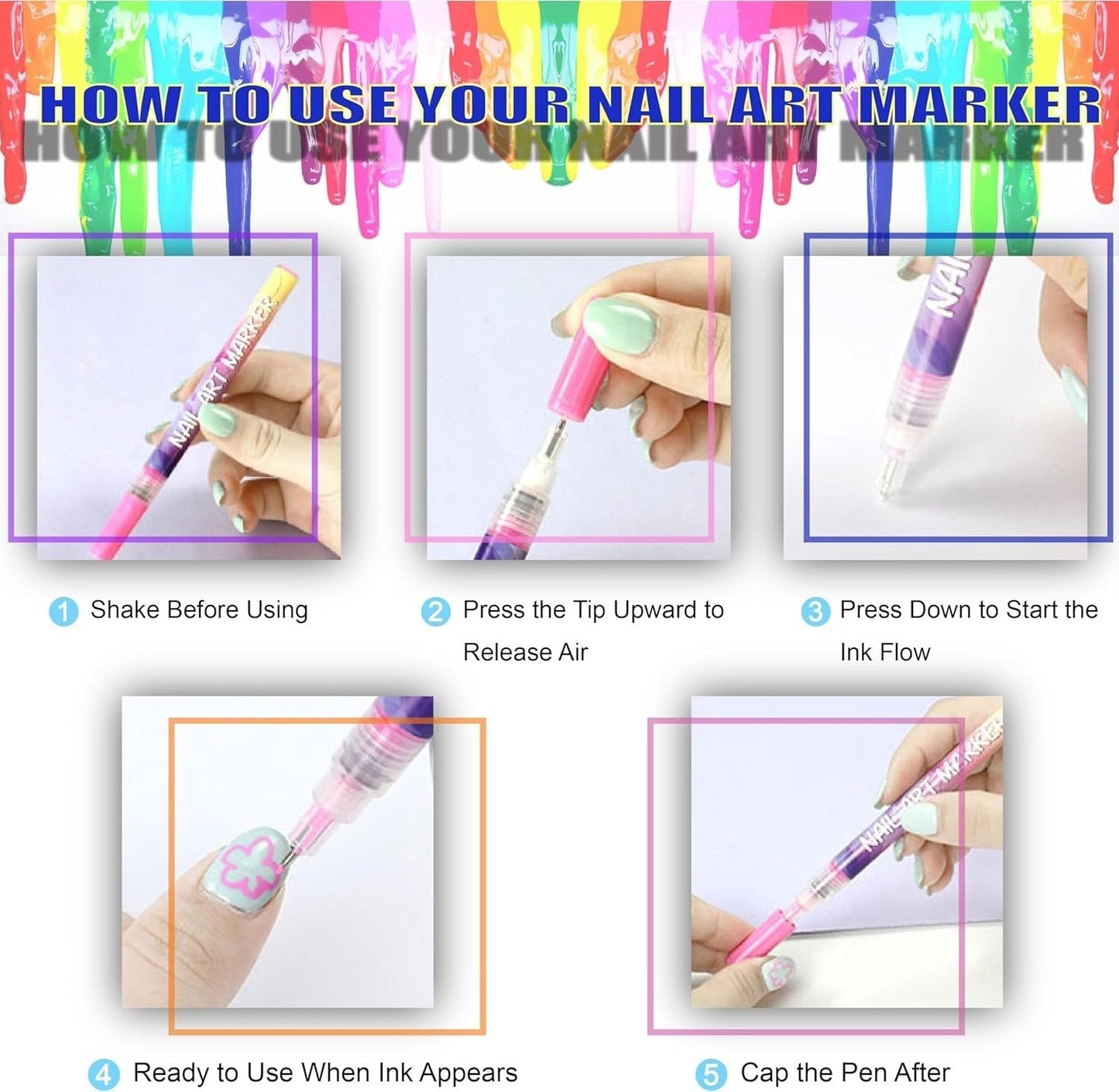 🎅🌟CHRISTMAS SPECIAL PRICE: $21.99!!⏳12 Colors Nail Art Pens Set🎨💅