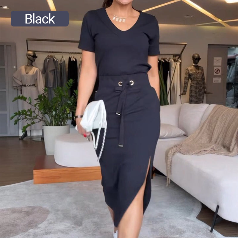 ⏳Limited Time 49% Off🔥Women's V-Neck Top and Skirt Set