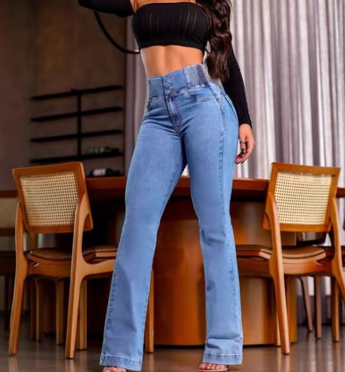 👖Women‘s Stretch Flare Jeans – High Waist, Body-Hugging Fit & Retro Style ✨