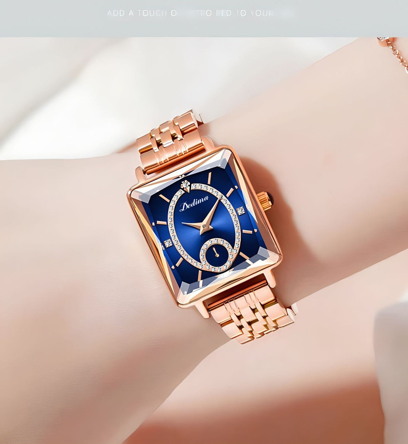 💎Fashion Square Ladies Rose Gold Diamond Watch