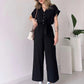 💖 Women's V-Neck Short Sleeve Casual Jumpsuit