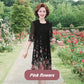 Elegant Lace Floral Dress 3/4 Sleeve Cardigan 2 Piece Set