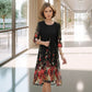 Elegant Lace Floral Dress 3/4 Sleeve Cardigan 2 Piece Set