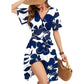 💃Summer Hot Sale 50% OFF🌈Women's Ruffle Sleeve Sexy Sundress Floral V Neck Short Wrap Dress with Pockets