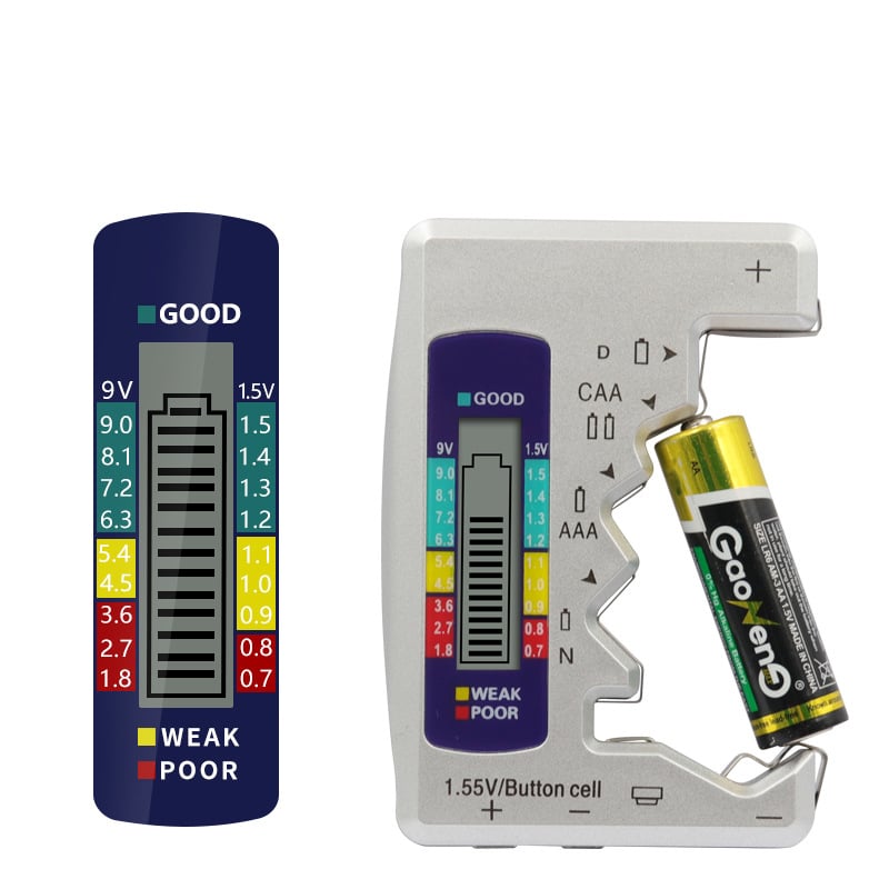 🔥49% OFF NOW🔋Portable Digital Battery Tester‑Universal Checker for All‑Size Household Batteries