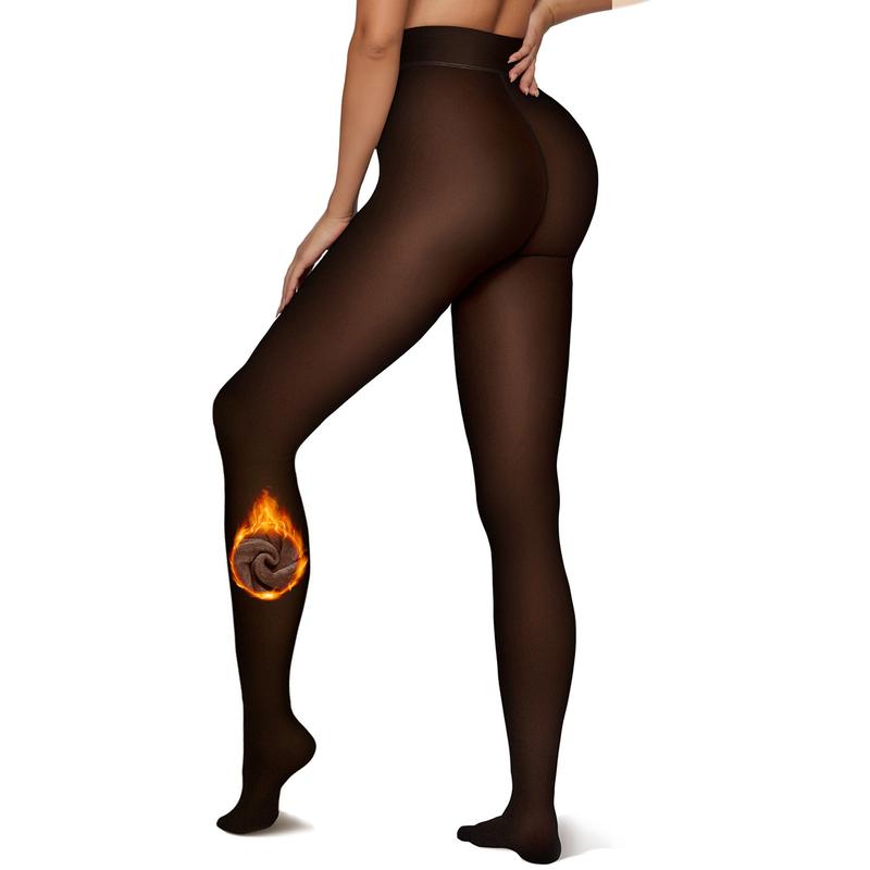 The Original Magic Fleece Lined Leggings Sheer Fake Translucent Pantyhose