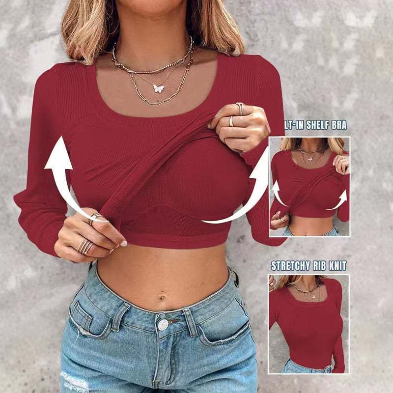 🔥 Promotion - 50% off✨ Women's ribbed knit tank top with shelf bra