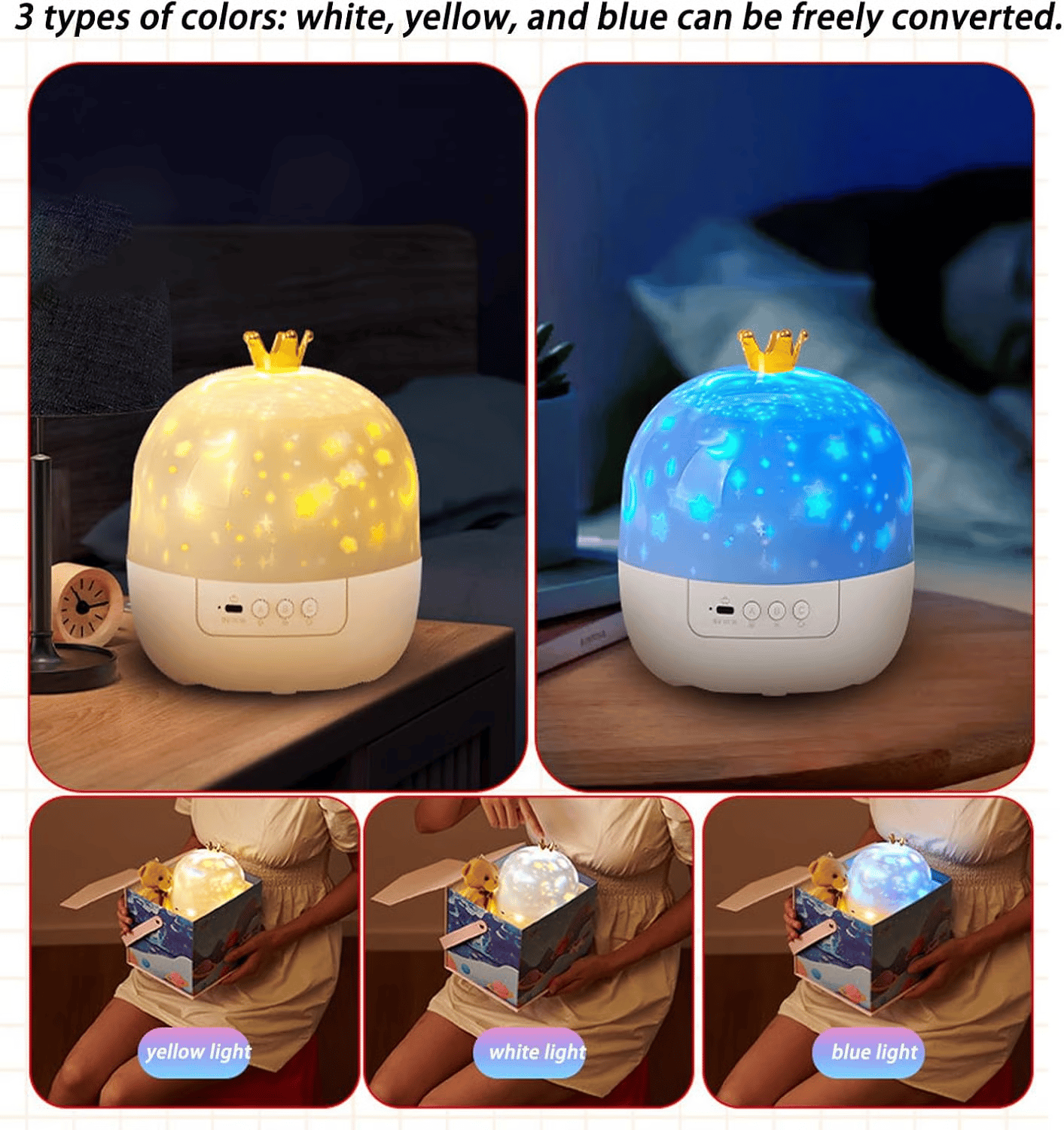 🎃👻LAST DAY PROMOTION - 50%OFF💜Projector Night Light for Kids 15 Sets of Films🔋Type-C Charging