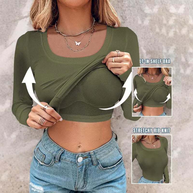 🔥 Promotion - 50% off✨ Women's ribbed knit tank top with shelf bra