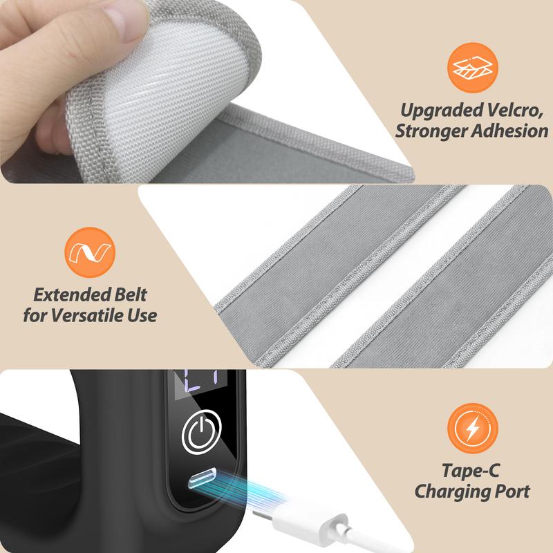 ✨3‑in‑1 Vibrating Fascia Ring Massager – Adjustable Waist Strap Portable Muscle Relief Massager for Back, Hip & Body Tension Release