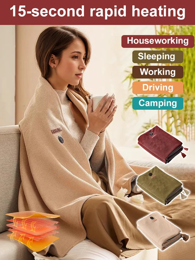 🧣 LIMITED-TIME 50% OFF! ⚡ Portable USB Wearable Heating Blanket – Lightweight, Warm, Convenient ✨